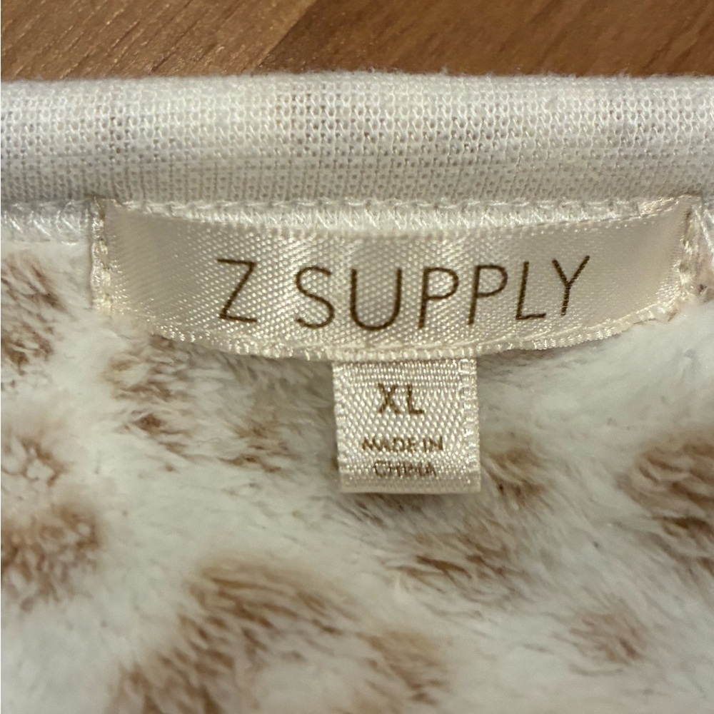 Z Supply Cream and Tan Animal Print Sweatshirt - Picture 4 of 7
